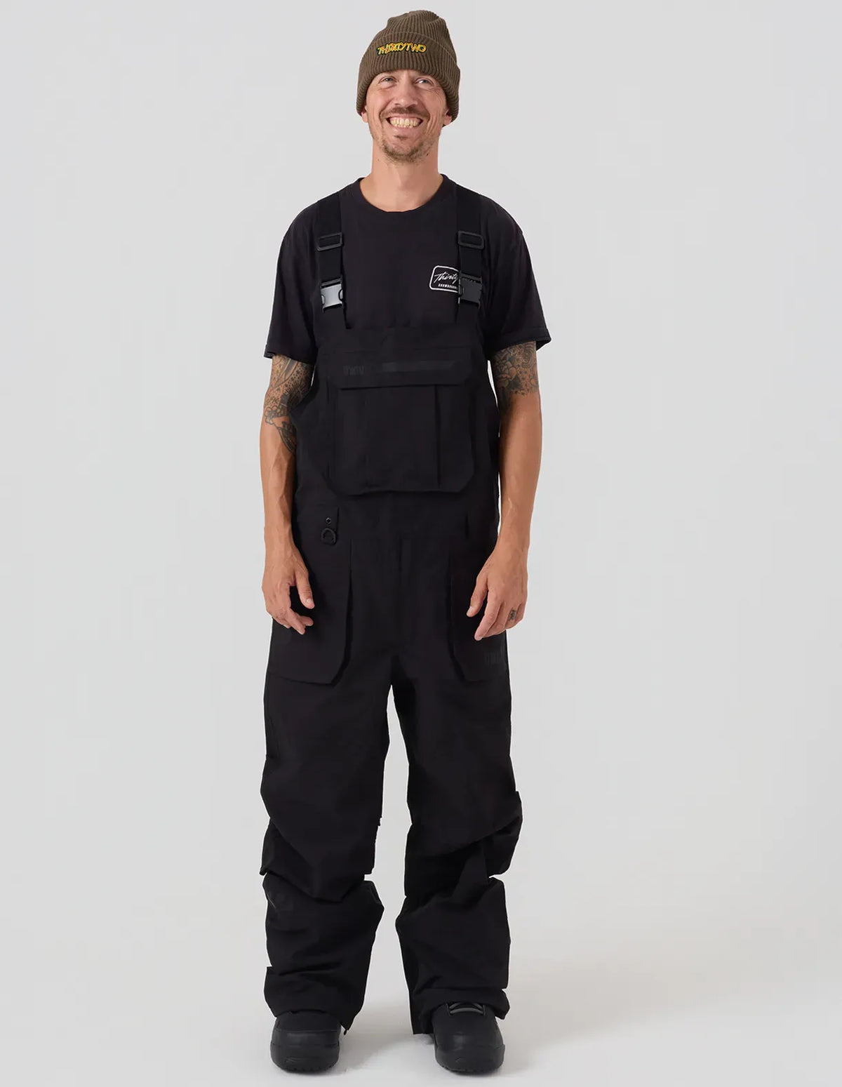 Basement Bib Outerwear Thirtytwo BLACK / S Rider Driven Snowboarding Snow Premium T.26.PTM.BMB.BK.2S.1 7630949138972